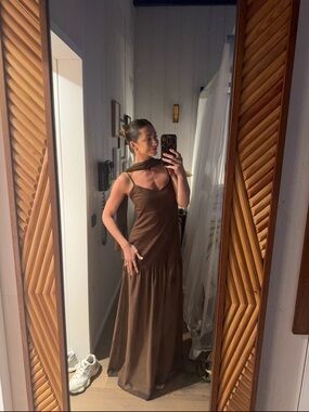 Showpo Brown Calvin Maxi Dress